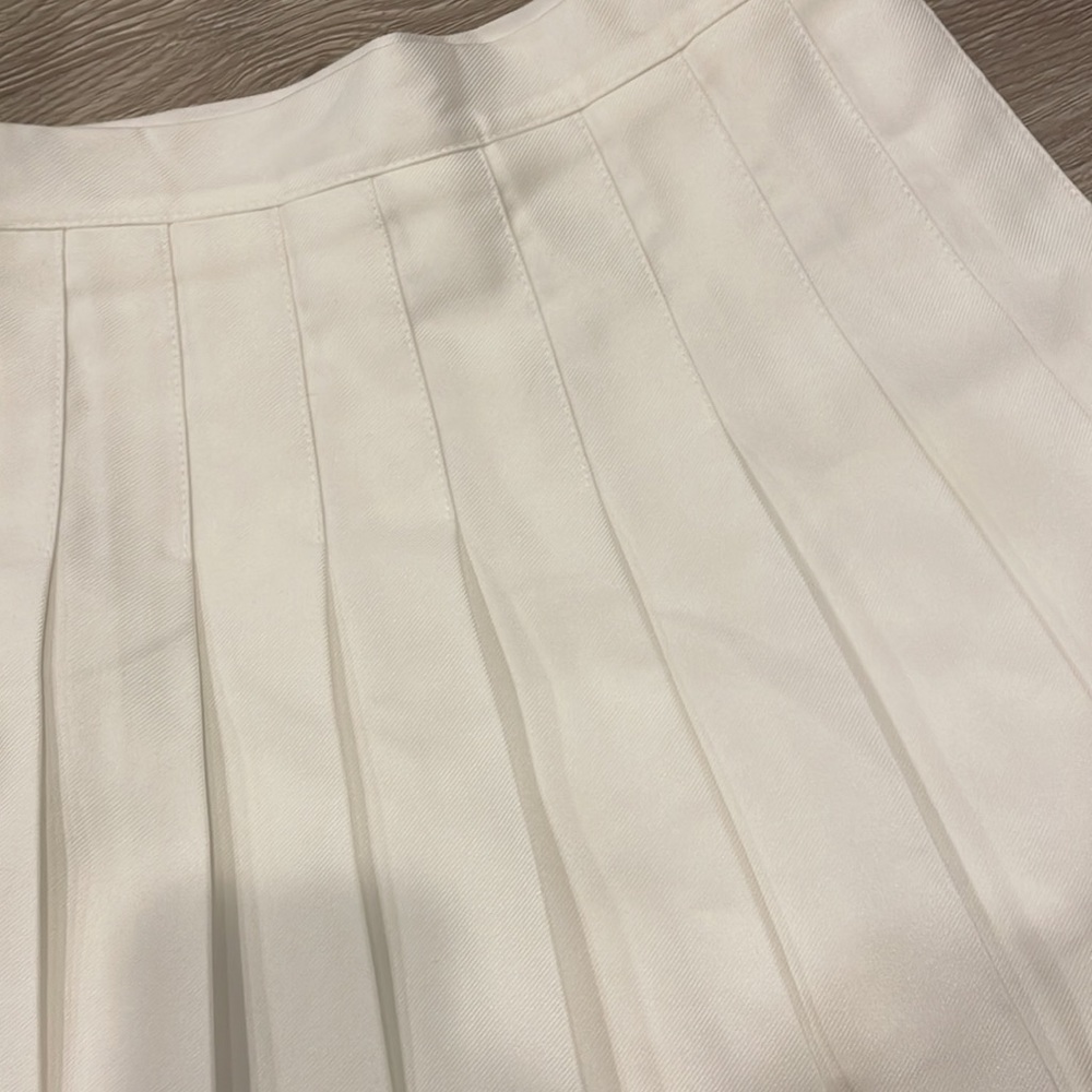 NEW White Pleated Short Skirt Skort shorts under skirt - Picture 2 of 7